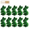 1/3/5/10/20PCS Easter Bunny Green Flocking 3D Moss Bunny Statue Simple Creative Garden Decoration Holiday Gift Bunny Ornament