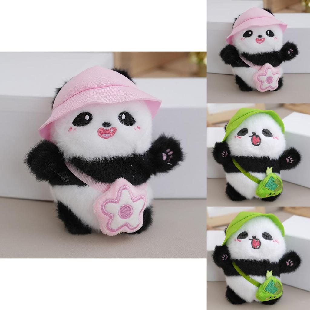 Lovable Tiny Plush Panda Backpack Keychain Colorful Cute Stuffed Toy Charm