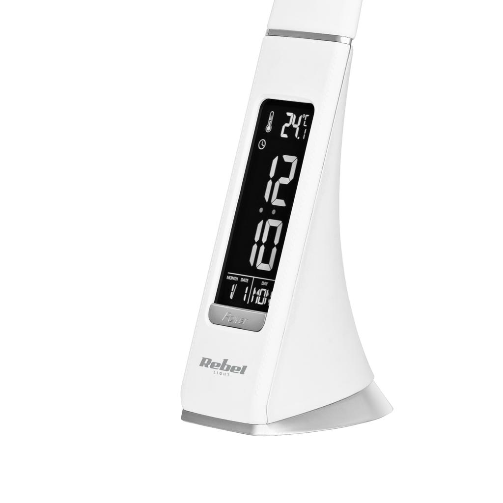 LED Desk Lamp Night Light Adjustable LCD Alarm Clock 7W USB Rebel
