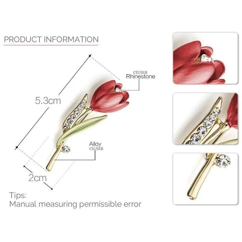 1 Pcs Exquisite Tulip Brooch Korean Edition Fashion Versatile Clothing Accessories Small Jewelry Pin Buckle