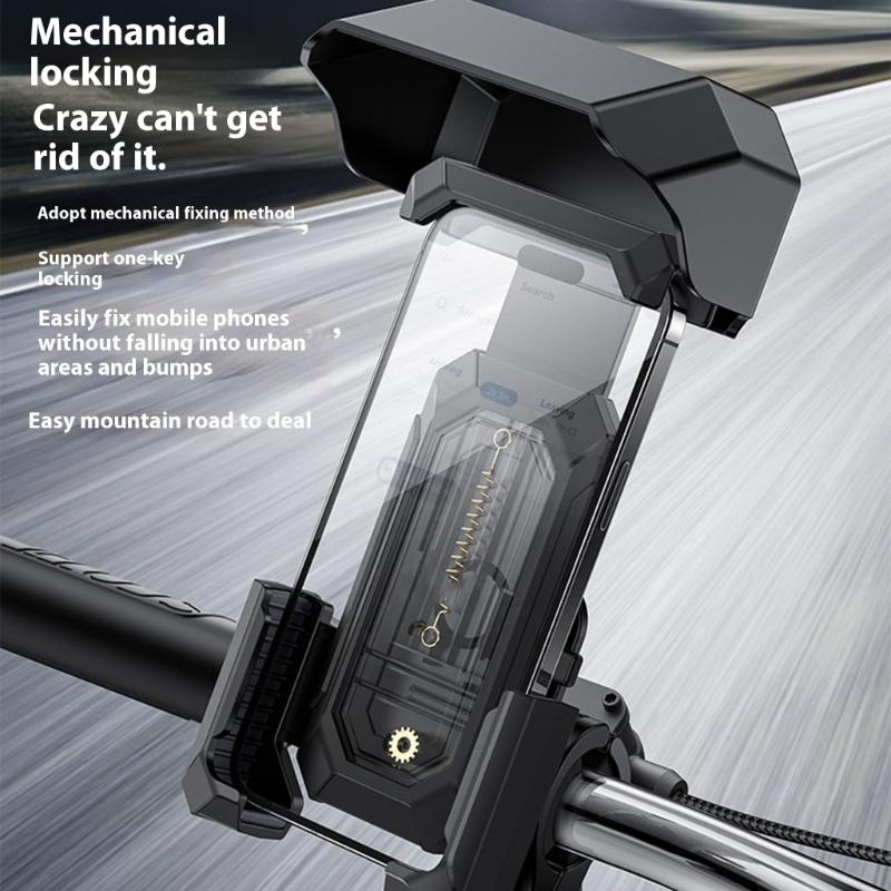 Motorcycle Phone Mount,Bike Phone Holder for Bicycles, Quick Install Waterproof Sunshade Handlebar Phone Mount
