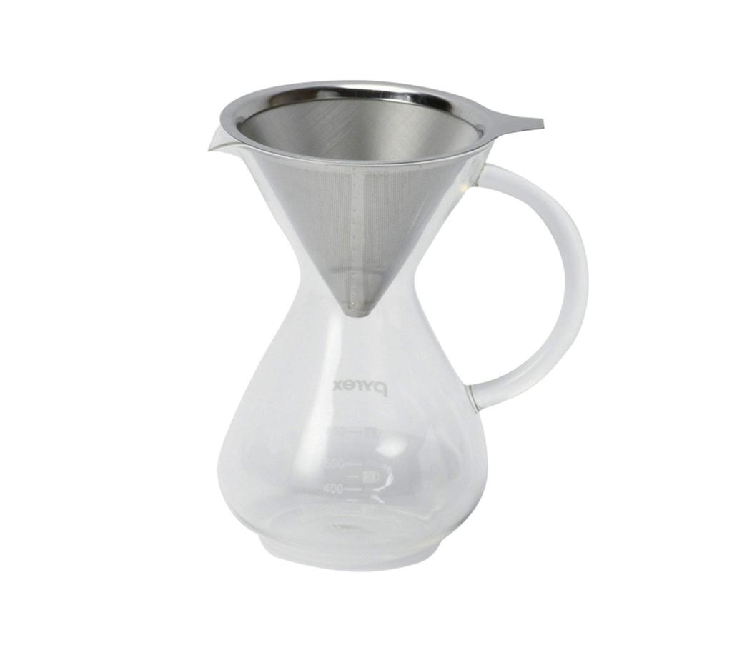 Pyrex CP-8536 800ml Coffee Server with Stainless Steel Filter, Clear