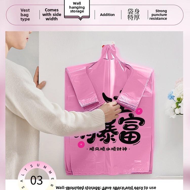 Household Heavy Duty Pe Trash Bag With Handle For Kitchen And Living Room Use