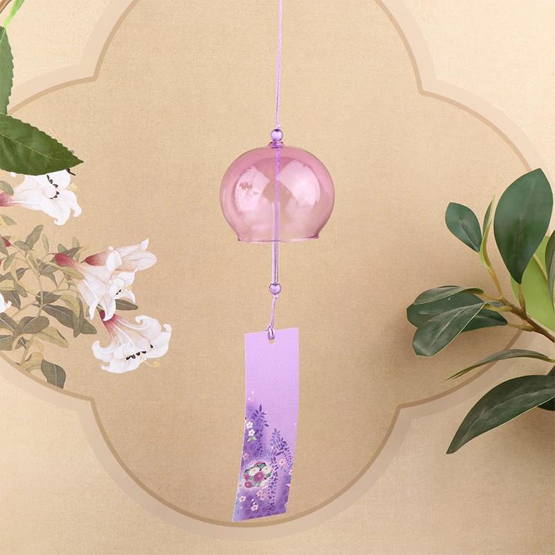

[PL]Wind Bells New Handmade Glass Wind Chime Birthday Gift Christmas Gift Home Decors Wind Chimes Japanese Style фиолетовый