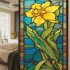 Colorful Retro Floral & Bird Static Cling Window Film - No Glue, Removable