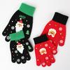 Christmas 2025 Knitted Five-finger Gloves Warm Thick Cute Riding Merry Christmas Gifts Kids Adults Xmas Ornaments 2026 Year New