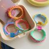 5pcs Sweet Candy-Colored Pleated Hair Ties with Lace Detail - Elastic Rubber Bands for Stylish Hair Design, Perfect Valentine's Day Gift