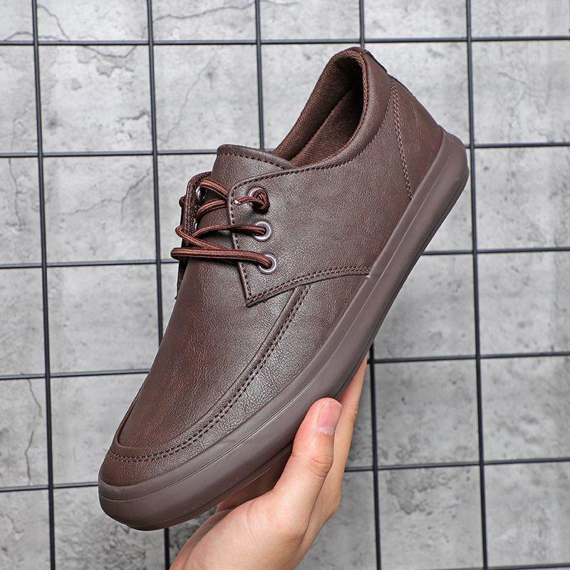 

Мужская обувь Hy весна 2024 года, новая осенняя повседневная обувь с низким верхом, мягкой подошвой, с мягким лицевым покрытием, одинарные туфли на одной педали, мужские кожаные 44 кофейный