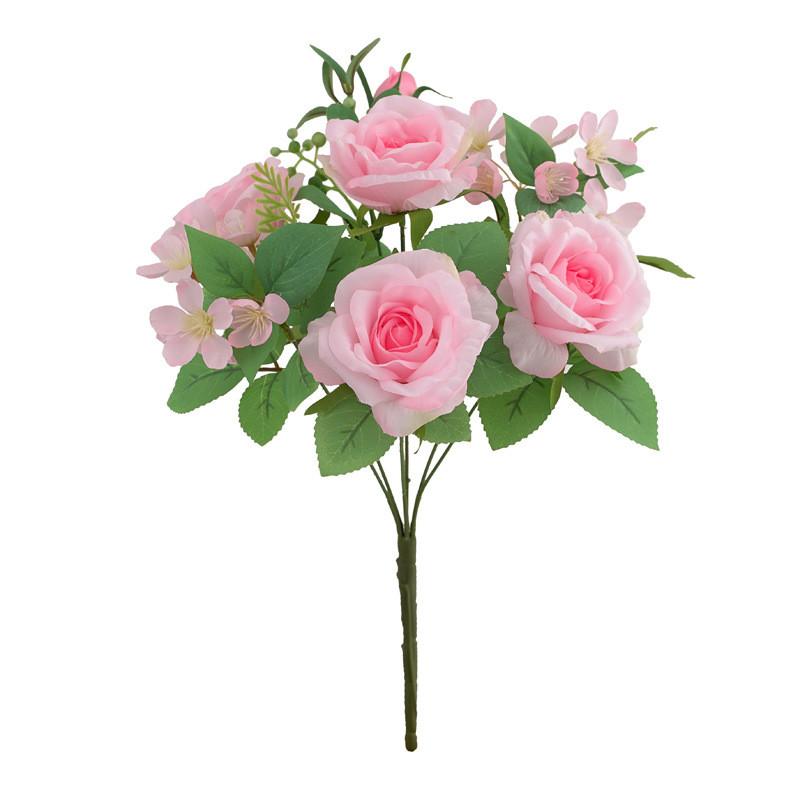 

Rose Silk Bouquet Fake Flower For Outdoor Wedding Event Gift Decoration Gift Pink
