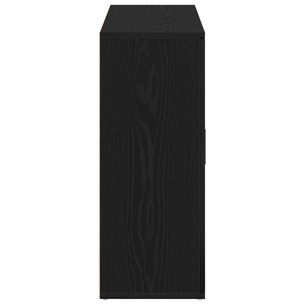 Sideboard in Black Oak Finish 91 x 29.5 x 75 cm Engineered Wood
