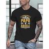 European Sizes [Trendy Letter Print Tee] Summer Trendy PAPA Letter Print Men's Crew Neck Short Sleeve Tees - Casual Lightweight Comfortable Top