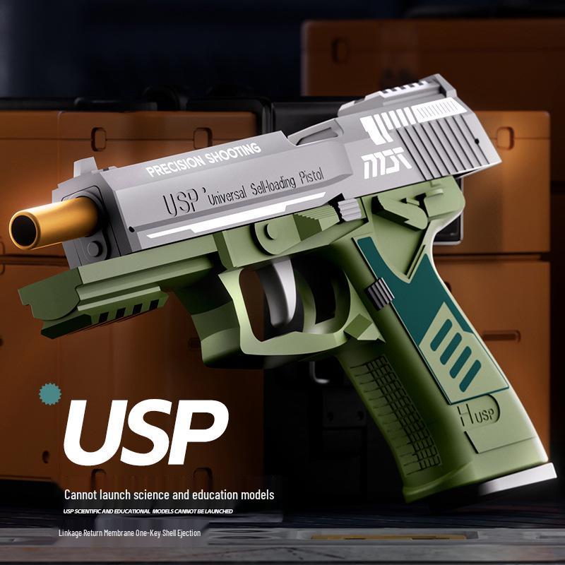 Cross-Border Children's Mechanical Model Pistol Toy: One-Key Ejection & Blowback