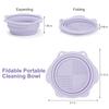 Makeup Brush Cleaner, Etercycle Foldable Silicone Brush Cleaner Bowl Srubber, Portable Washing Tools for Makeup Brush,Powder Puff,Sponge (Purple)