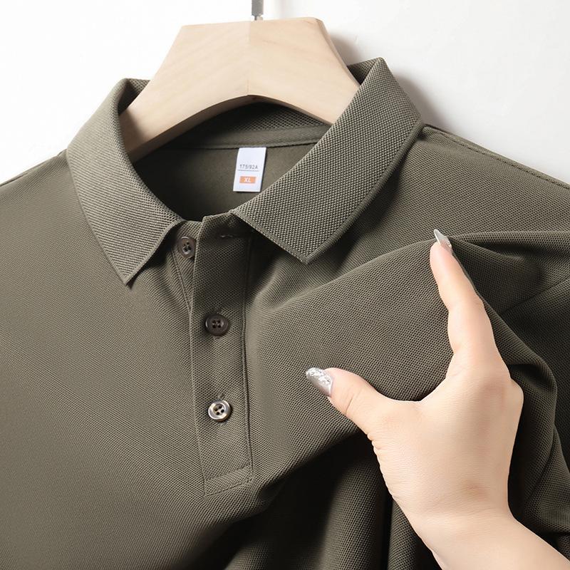 Summer New Solid Color Thin POLO Shirt Men's Business Casual Lapel T-shirt Men's Tops