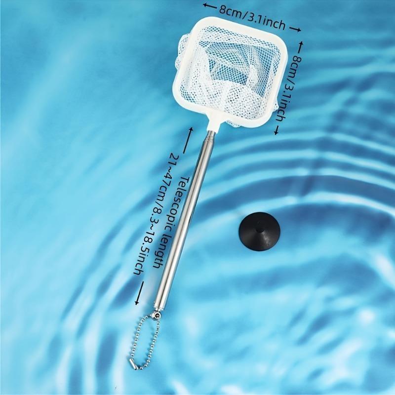 Fishing Landing Net Extendable Telescopic Fish Shrimp Skimming Net Stainless Steel Handle Fish Net for Aquarium Fish Tank