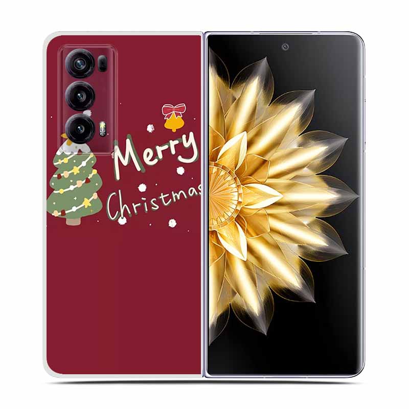 For Honor Magic V2 Case VER-AN1 Christmas Cute Clear Hard Plastic PC Back Cover For Huawei Honor Magic V2 5G Coques Cartoon Bags