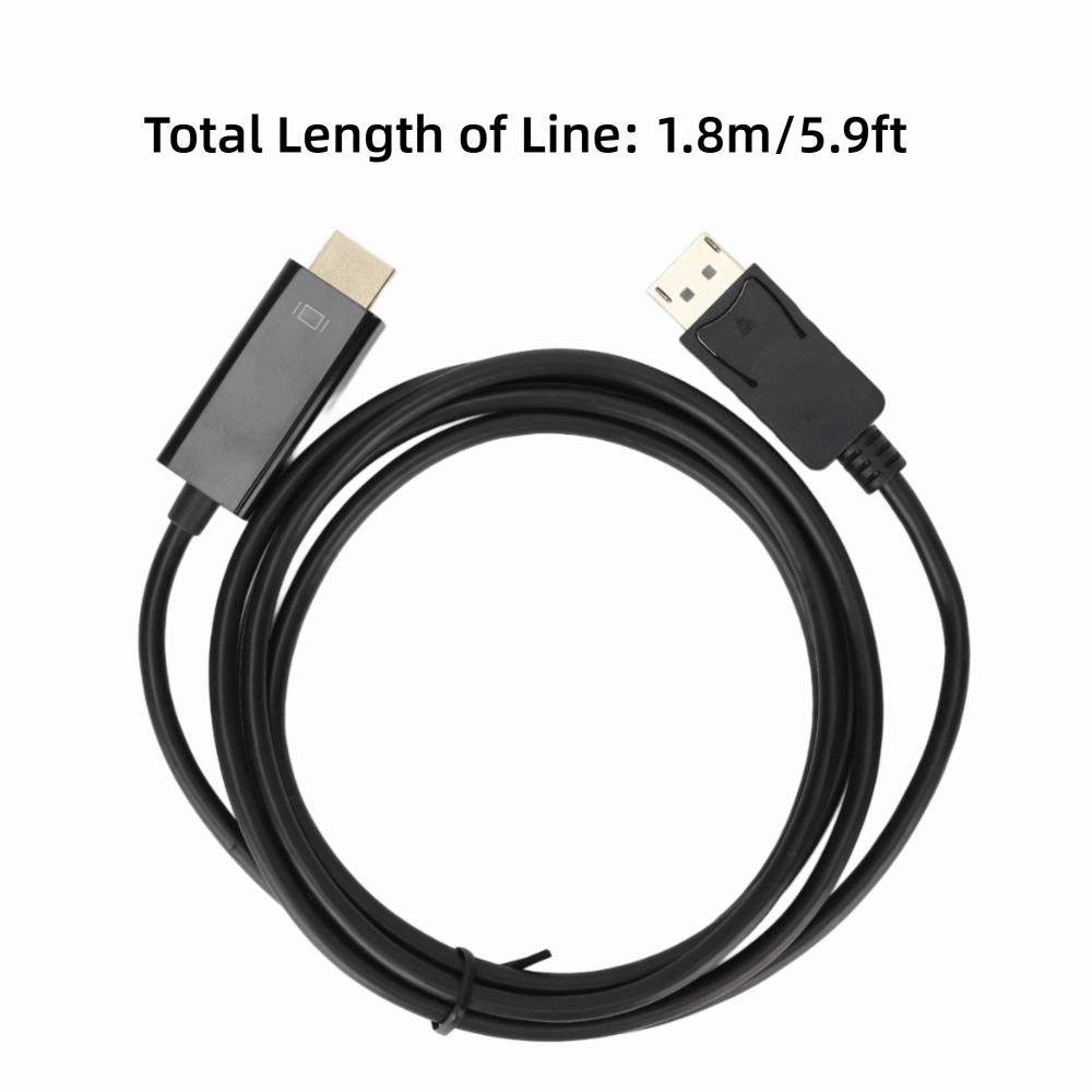 1.8m/5.9ft DisplayPort To HD Multimedia Interface Adapter 4K30HZ/1080P DP To HD Cable Monitor Use