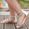 Girls Summer New Line with Flat Simple Glittery Fashion Sandals Girl Shoes Size27-36 Zapatos De Niña