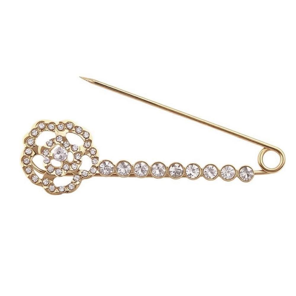 

Elegant Jewelry Luxurious Rhinestones Brooches Sparkling Crystal Zircon Scarf Buckle Adjustable Shawl Adjuster Dress Decoration
