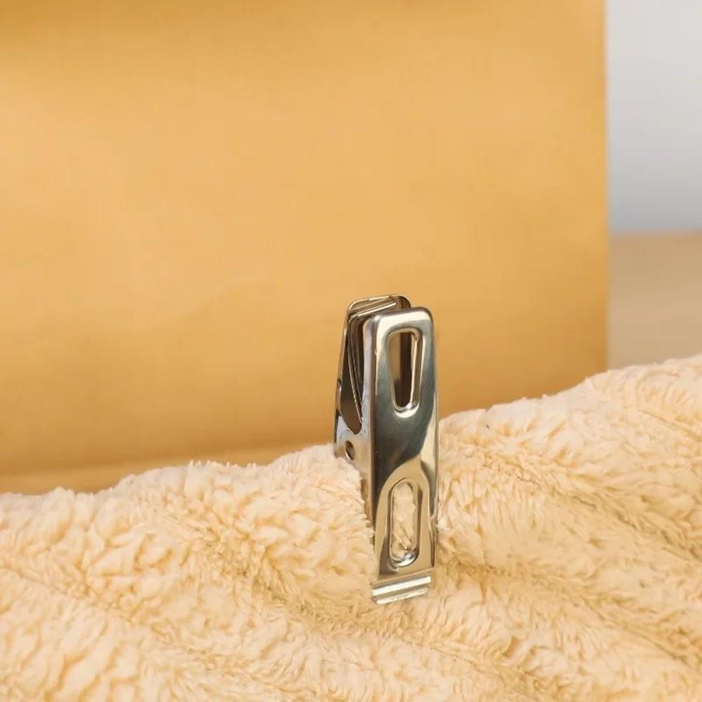 20pcs Flat Mouth Clothes Pegs Stainless Steel Document Clips Sealing Clip Bathroom Accessories