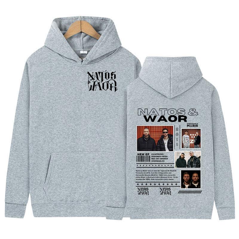 2025 NATOS WAOR Neuer Album-Hoodie Rap Herren Hip Hop Trend Oversized Sweatshirt Unisex Vintage Pullover Kleidung Kapuzen-Streetwear