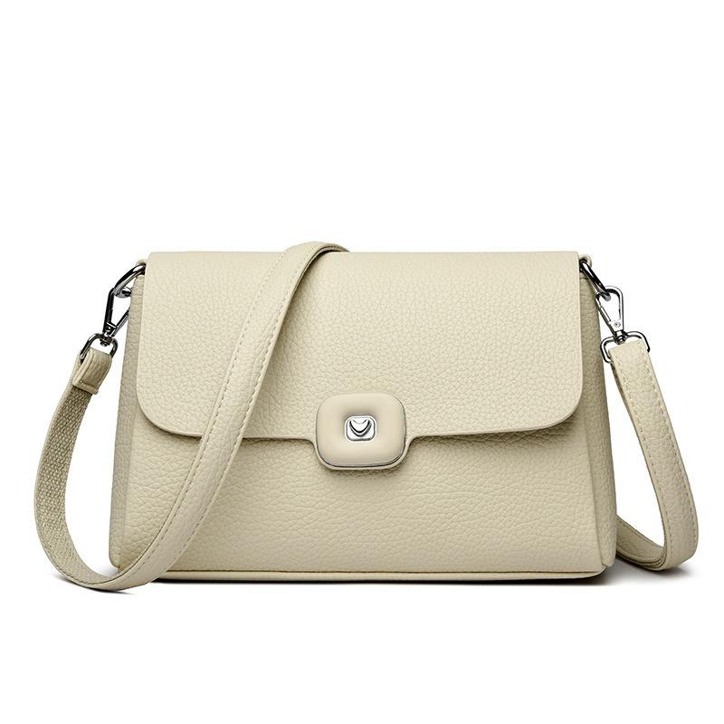 Small square bag women's bag, new fashion, send mother one shoulder crossbody lychee pattern bag