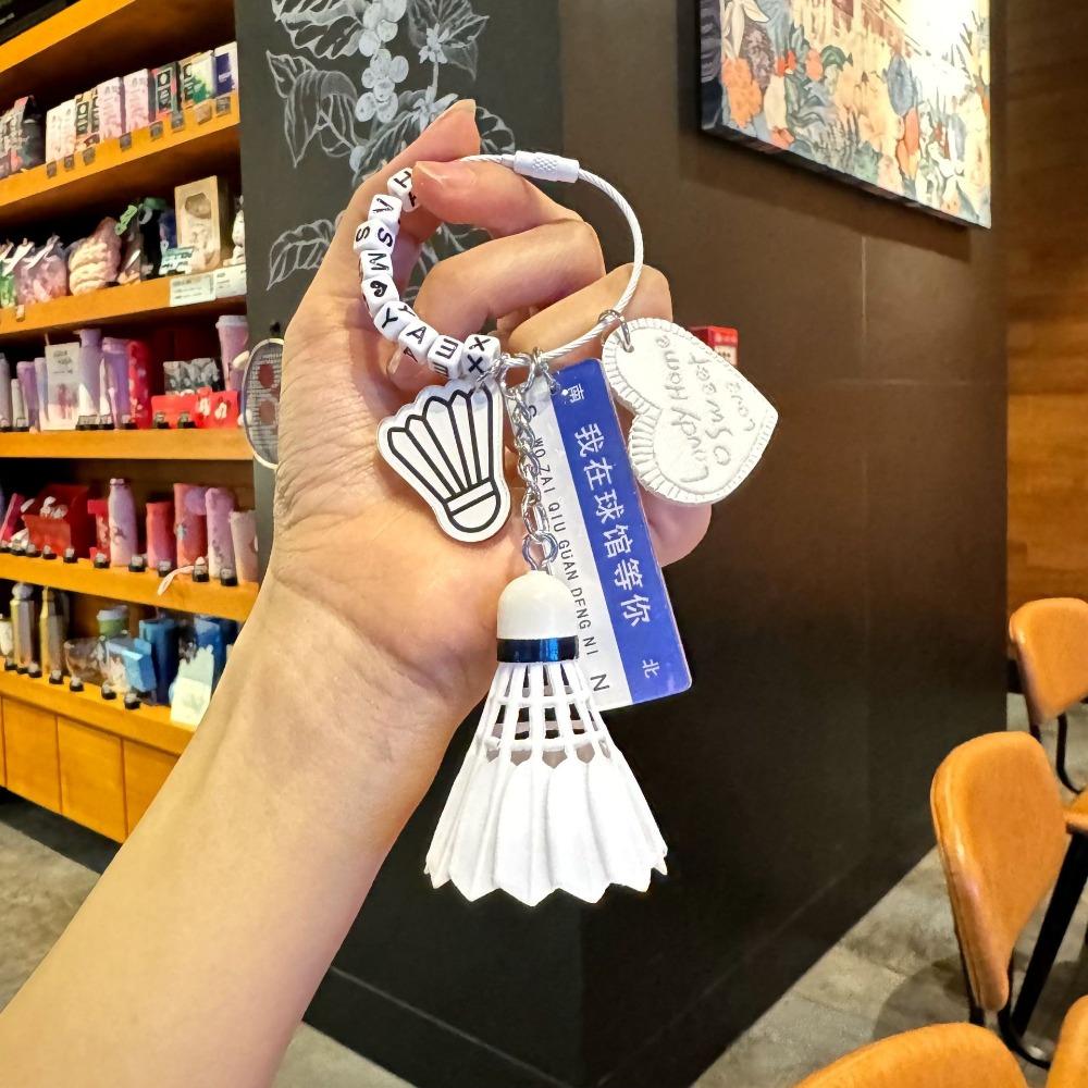 

PVC Funny Tennis Ornament Leather Heart Women Bag Charm Fashion Badminton Keychain Car Key Style 2