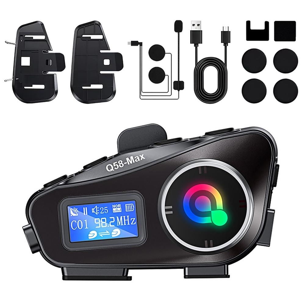 Car Bluetooth Headset Motorcycle Intercom Helmet LCD Waterproof maximum 32G