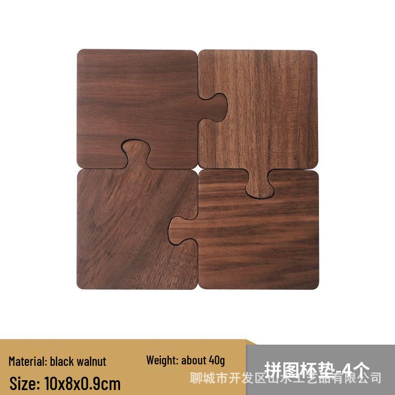 Black Walnut Tea Ceremony Coaster - Japanese Style Wood Insulation Mat and Tray