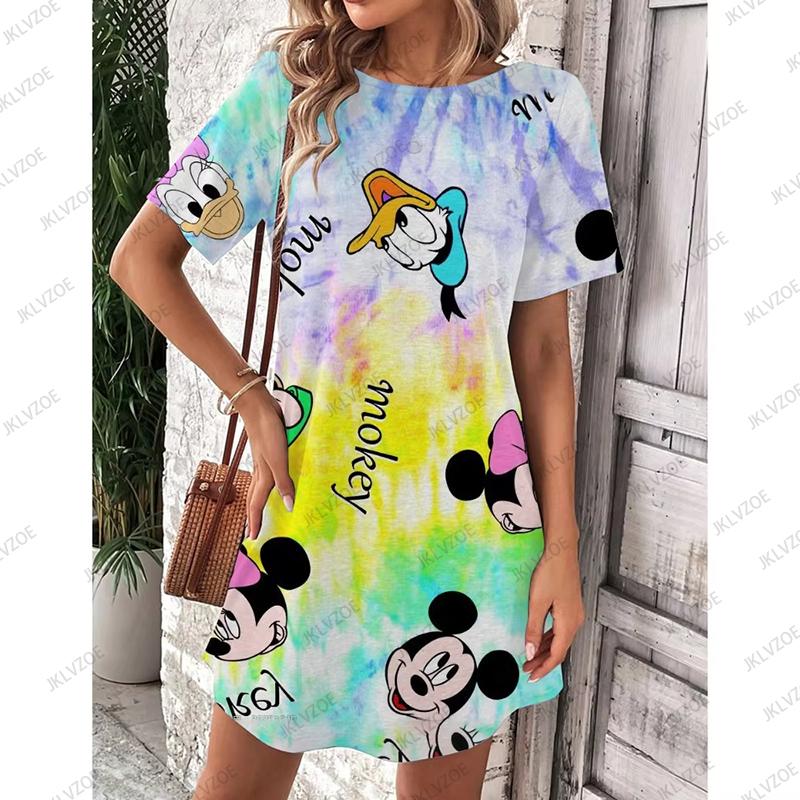Fashion Loose Crew Neck Women's Casual Versatile Printing Casual Dresses