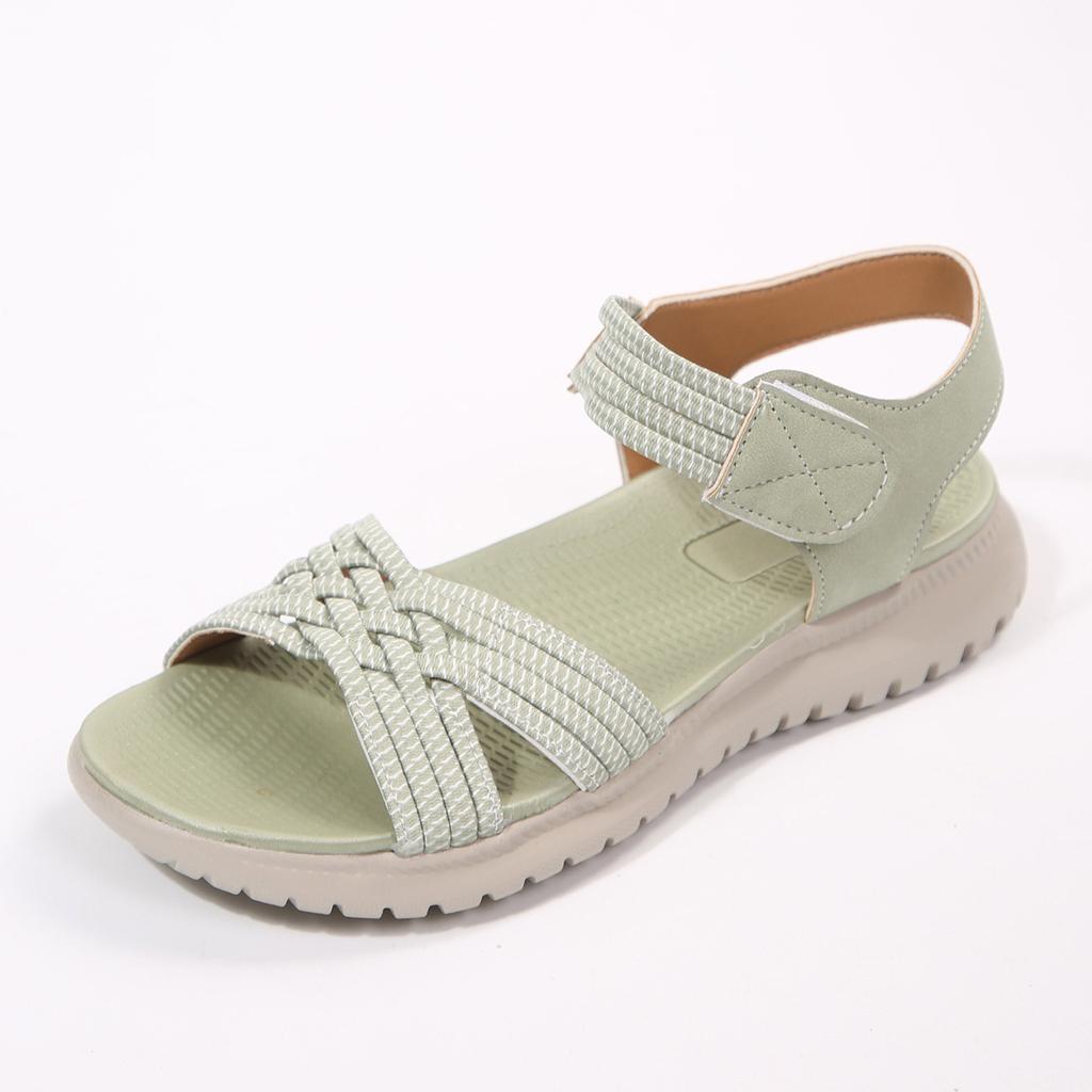Summer New Product Velcro Open Toe Thick Soled Sandals for Women, Lightweight and Sporty Style, Plus Size Beach Sandals