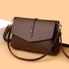 Women's Elegant Brown Faux Leather Shoulder Bag Practical Daily Crossbody Bag Stylish Flap-Closure Shoulder Bag