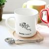Home Cafe Emoticon Expression Mug Wood Coaster Spoon Set