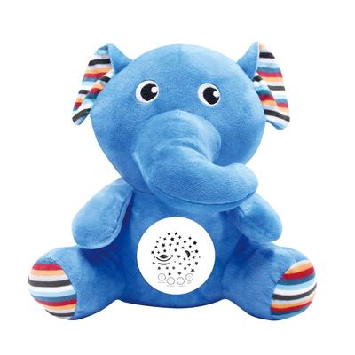ROBOT PLAZA Peluche pour Bébé qui Dort, Âges 0 et Plus, Planétarium, Mélodie, Battement de Cœur, Cadeau de Baby Shower (Éléphant)