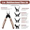 5 in 1 Multifunctional Plier Set with 5 Interchangeable Plier Head Tool Steel Multipurpose Plier Tool Kit with Wire Stripper Cab