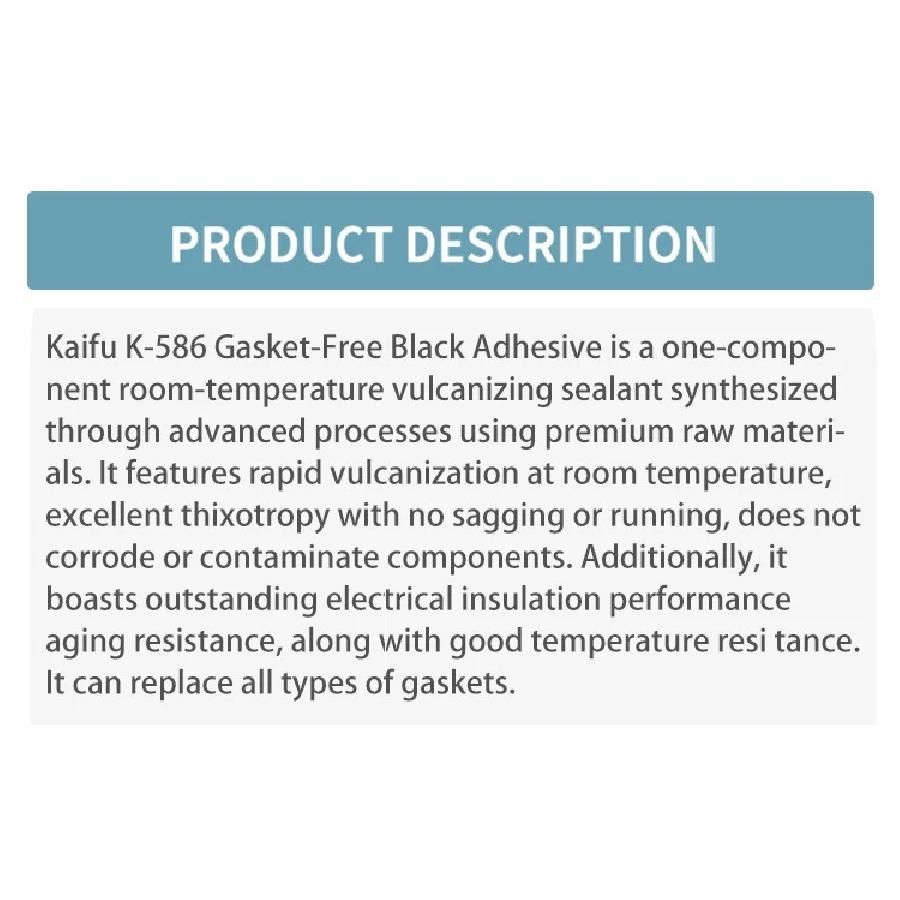 Kafuter K-586 Black RTV Silicone Sealant High Temp Waterproof Oil Resistant Gasket Maker Engine Repair Glue