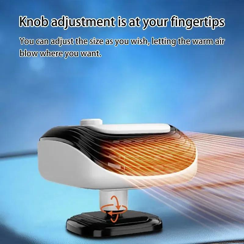 Car Heater Winter Fast Heating 12V 24V Electric Heated Fan Windshield Defogging Heating Cooling For Truck RV SUV Travel Camper