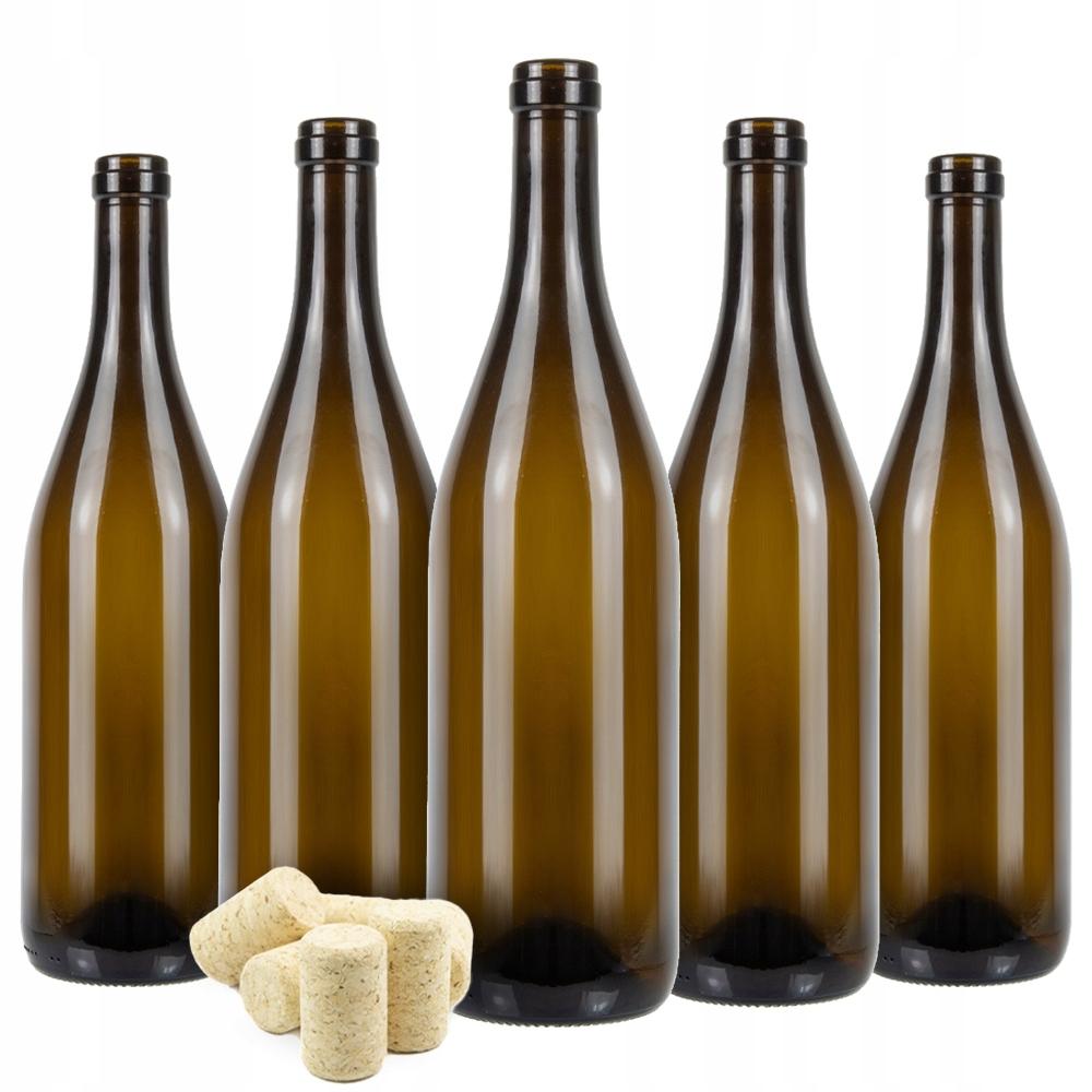 35x BOTTIGLIE DI VINO IN VETRO COLORE BORDEAUX 0,75L con tappo di sughero