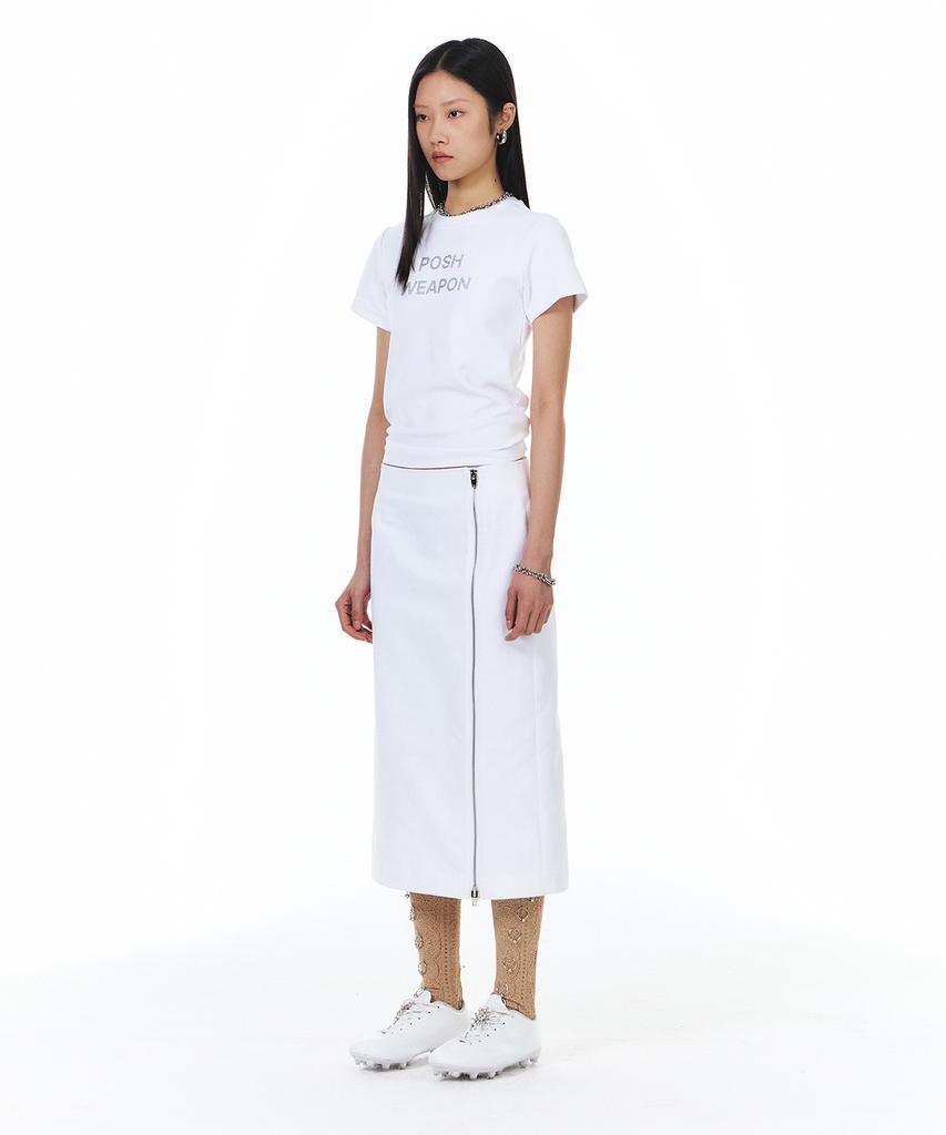 Yunse Zipper Skirt (White)