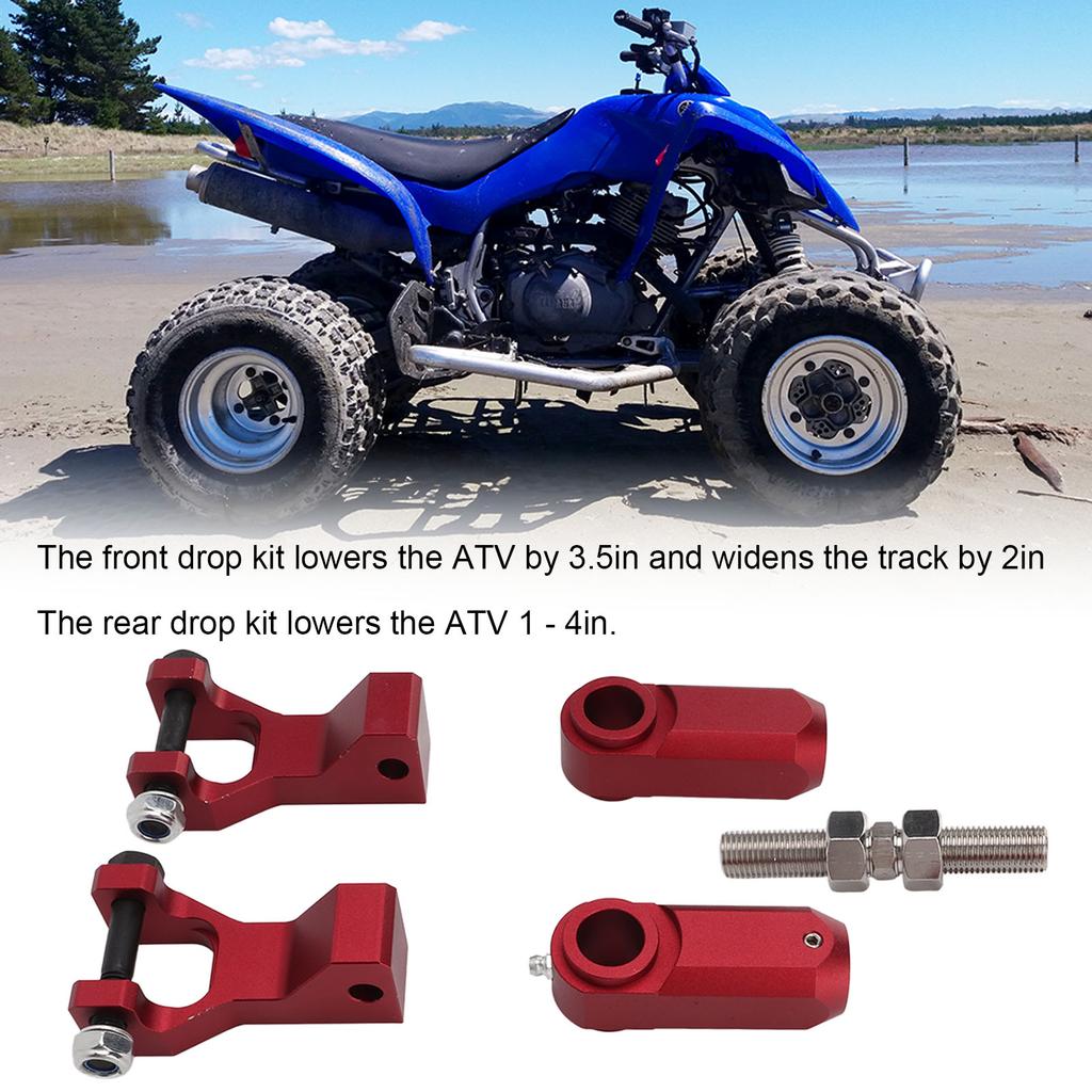 5Pcs/Set ATV Front Rear Lowering Drop Kit Aluminium Alloy Replacement for Raptor 350 660 700 Red