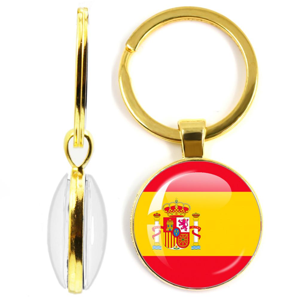 National Flag Double-Sided Keychain Korea, Serbia, Russia, Slovenia, Argentina, The United States,Turkey, Spain,Dominica Keyring