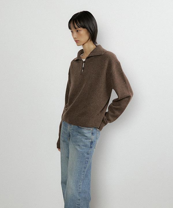 Lingseoul Cashmere Collar Knit-Brown