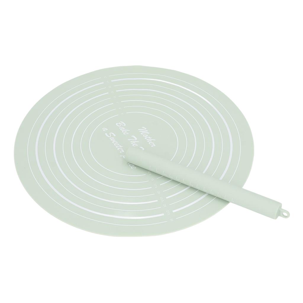 Teigroller-Set mit Maßen Silikon-Nudelholz Antihaft-Mehlmatte für Heimküche Dessertgeschäft