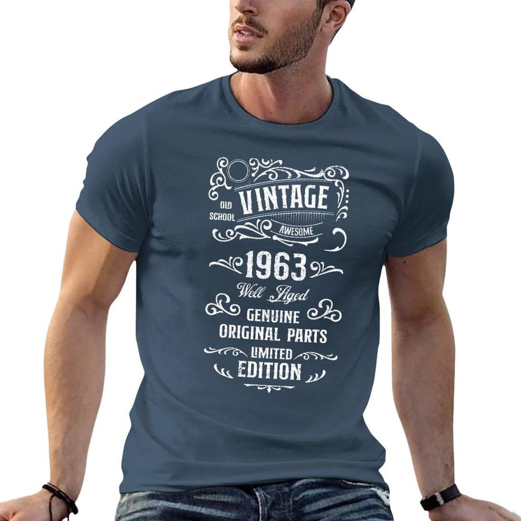 Birthday Gift For Unisex And Unisex Born In 1963 Vintage 1963 Original Parts Limited Edition Tshirt T Shirts With Prints Tshirt