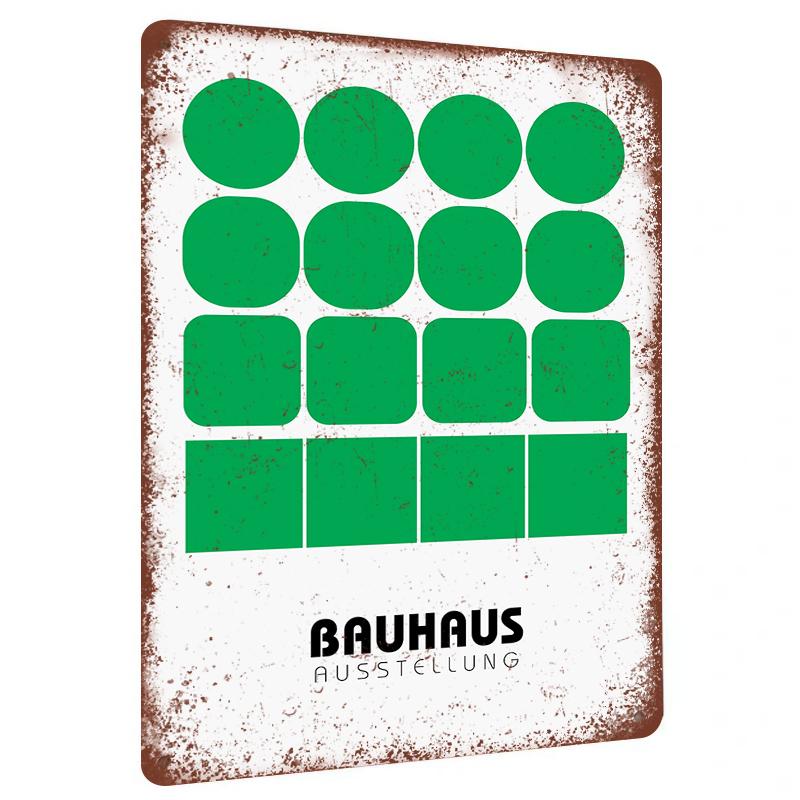 

Bauhaus Exhibition Geometric Pattern Metal Wall Art Modern Minimalist Home Decor Living Room Study Room Hanging Decoration 20x30cm（7.8x11.8inch）