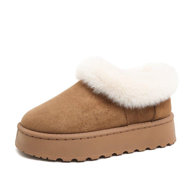 Thick-soled velvet thickened snow boots women's 2025 new winter Sangpo Village warm fluffy shoes Northeast cotton shoes