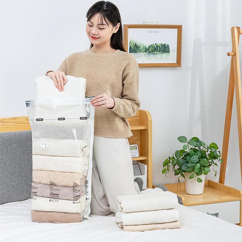 No Pump Required Vacuum Compression Bag For Storing Clothes Clothing Empty Packed Bags Storage Organizer Travel Accessories
