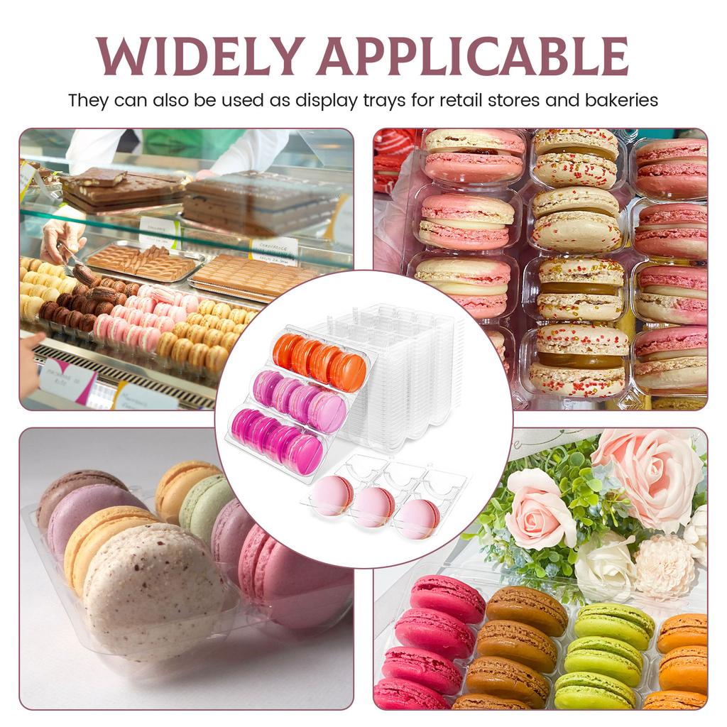 12Pcs Mini Dessert Cake Box Macaron Cake Container Transparent Cupcake Pastry Baking Packaging Boxes Wedding Party Supplies