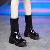 Waterproof Platform Thick-soled Knee Boots for Women Wear 2025 Fashion Autumn and Winter New High-heeled Thick-heeled Elastic Socks Boots