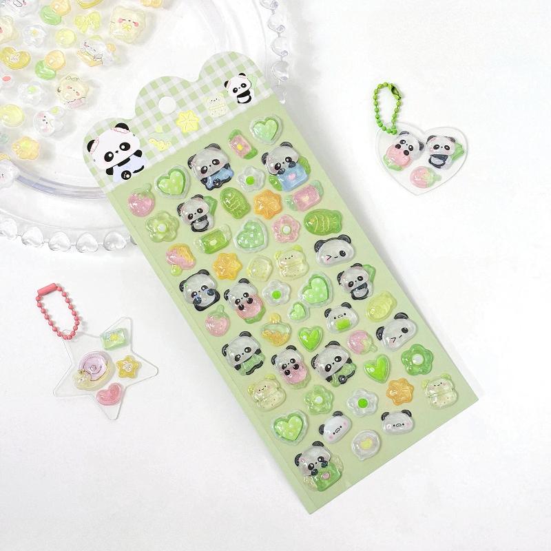 Cute 3D Crystal Stickers Cartoon Relief Decals for DIY Journaling Scrapbooking Puffy Sticker for Phone Laptop Kawaii Supplies